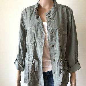Sanctuary Twill Tie Green Utility Jacket